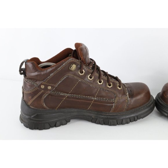 Vintage Grunge Goth EDM Mens Size 9 Distressed Chunky Platform Ankle Boots Brown main image 4